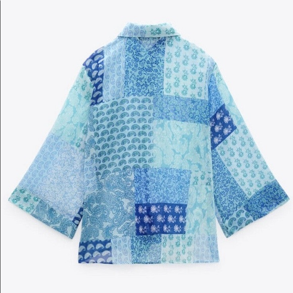 Zara Patchwork Blouse - Picture 2 of 6